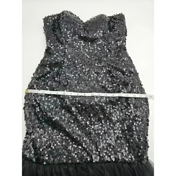 Women's Black Sequin and Ruffle Mermaid Gown Prom/Homecoming - Picture 11 of 16